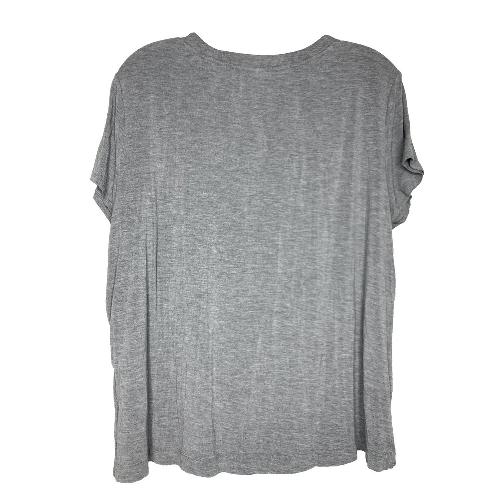 SOMA Womens Tee Size XL Gray Round Neck Soft Flowy Side Slit Comfy Sleepwear - Picture 4 of 4